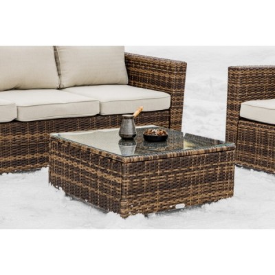 Лаунж-зона KARL с трёхместным диваном, коричневый