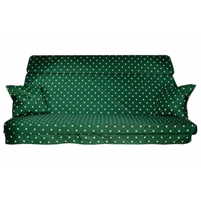 Мягкий элемент с подушками и подголовником 1800х530, зеленый горошек Мягкий элемент с подушками и подголовником 1800х530, зеленый горошек
