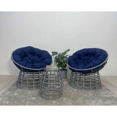 Комплект кофейный со столиком FLATA (2 кресла + столик) серый Комплект кофейный со столиком FLATA (2 кресла + столик) серый