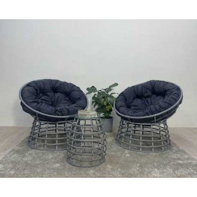 Комплект кофейный со столиком FLATA (2 кресла + столик) серый Комплект кофейный со столиком FLATA (2 кресла + столик) серый