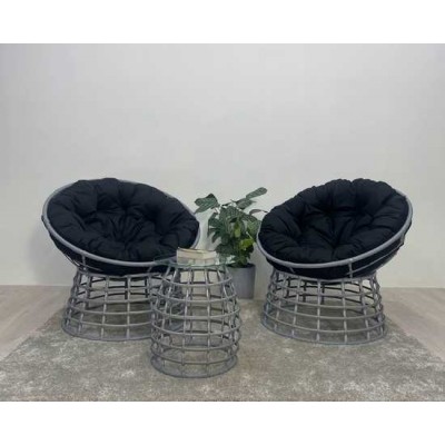 Комплект кофейный со столиком FLATA (2 кресла + столик) серый Комплект кофейный со столиком FLATA (2 кресла + столик) серый