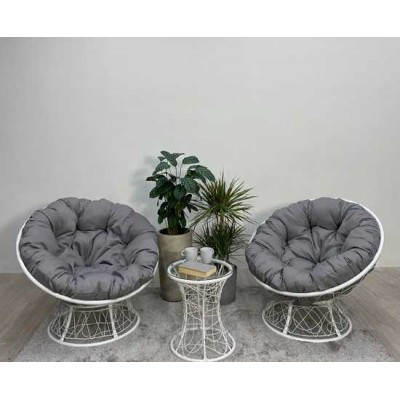 Набор садовый ПАПАСАН ПЛЮС 2 кресла + столик (белый)