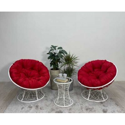 Набор садовый ПАПАСАН ПЛЮС 2 кресла + столик (белый)