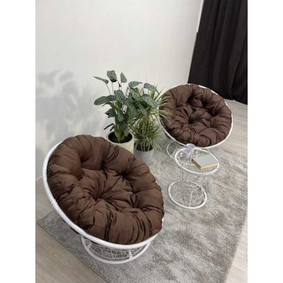 Набор садовый ПАПАСАН ПЛЮС 2 кресла + столик (белый)