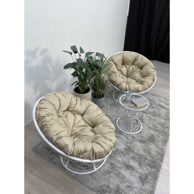 Набор садовый ПАПАСАН ПЛЮС 2 кресла + столик (белый)