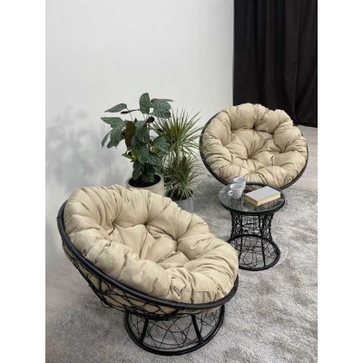 Набор садовый ПАПАСАН ПЛЮС 2 кресла + столик (черный)