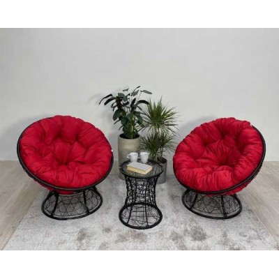 Набор садовый ПАПАСАН ПЛЮС 2 кресла + столик (черный)