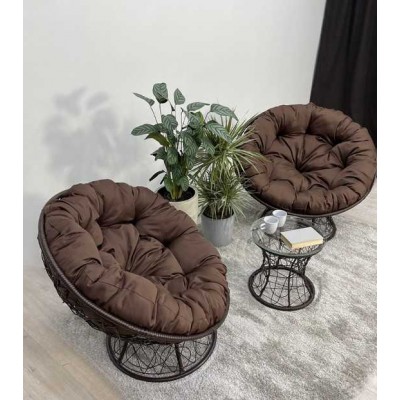 Набор садовый ПАПАСАН ПЛЮС 2 кресла + столик (коричневый)