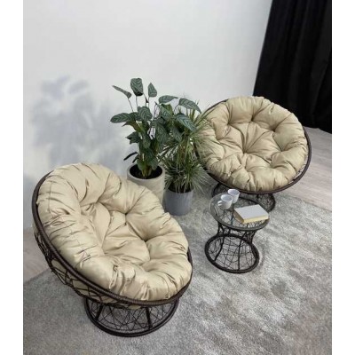 Набор садовый ПАПАСАН ПЛЮС 2 кресла + столик (коричневый)