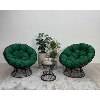 Набор садовый ПАПАСАН ПЛЮС 2 кресла + столик (коричневый)