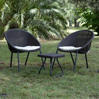 Набор садовой мебели (два кресла, столик) Springhouse Andria, черный
