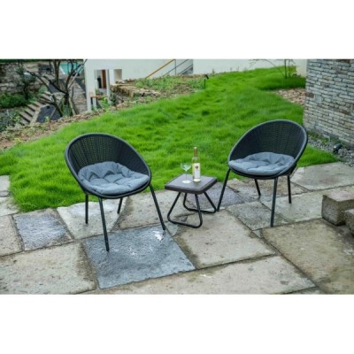 Набор садовой мебели (два кресла, столик) Springhouse Andria, черный