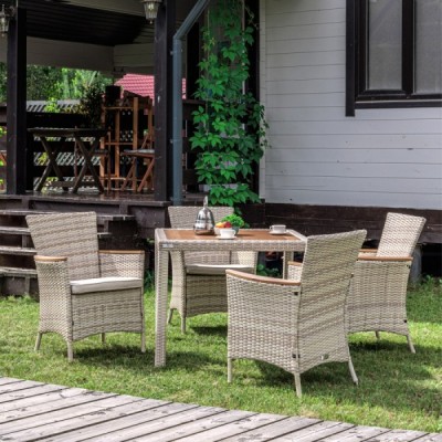 Обеденный комплект AMELIA на 4 персоны, бежевый