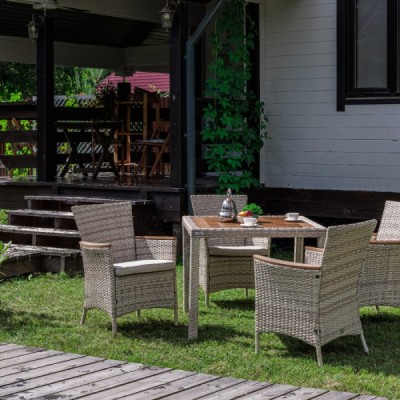 Обеденный комплект AMELIA на 4 персоны, бежевый