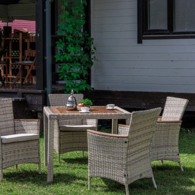 Обеденный комплект AMELIA на 4 персоны, бежевый