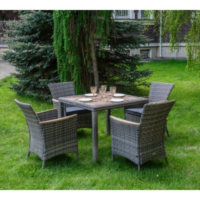 Обеденный комплект AMELIA на 4 персоны, серый