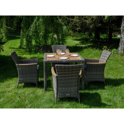 Обеденный комплект AMELIA на 4 персоны, серый