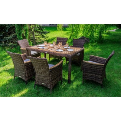 Обеденный комплект AMELIA на 6 персон, коричневый Обеденный комплект AMELIA на 6 персон, коричневый