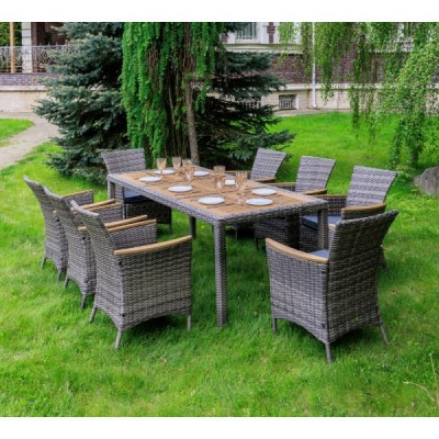 Обеденный комплект AMELIA на 8 персон, серый