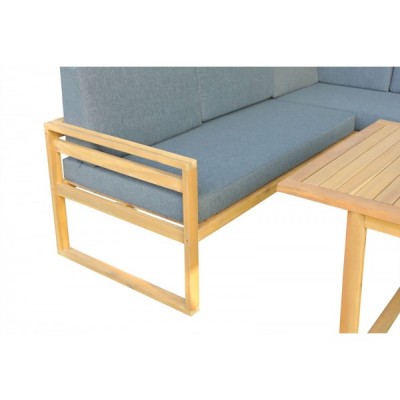 Обеденный комплект BROOKLYN с угловым диваном из акации Обеденный комплект BROOKLYN с угловым диваном из акации