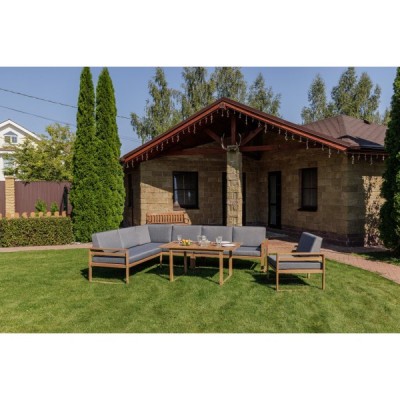 Обеденный комплект BROOKLYN с угловым диваном из акации Обеденный комплект BROOKLYN с угловым диваном из акации