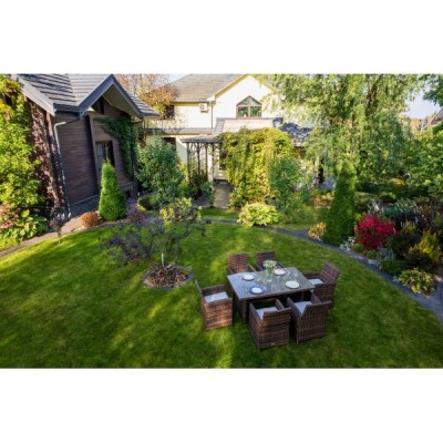 Обеденный комплект FIONA из искусственного ротанга коричневый Обеденный комплект FIONA из искусственного ротанга коричневый