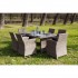 Обеденный комплект FIONA из искусственного ротанга серый Обеденный комплект FIONA из искусственного ротанга серый