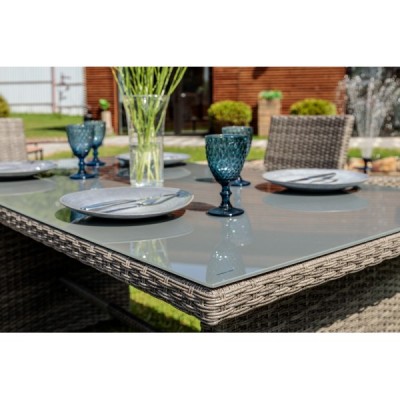 Обеденный комплект FIONA из искусственного ротанга серый Обеденный комплект FIONA из искусственного ротанга серый