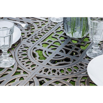 Обеденный комплект из литого алюминия WILHELM на 6 персон (овальный стол) Обеденный комплект из литого алюминия WILHELM на 6 персон (овальный стол)