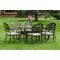 Обеденный комплект из литого алюминия WILHELM на 6 персон (прямоугольный стол)