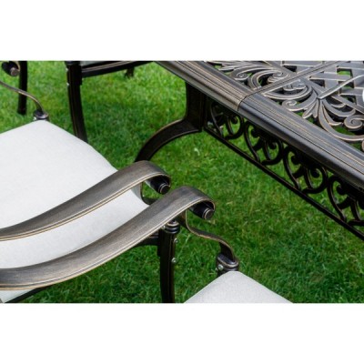 Обеденный комплект из литого алюминия WILHELM на 6 персон (прямоугольный стол)