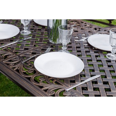 Обеденный комплект из литого алюминия WILHELM на 6 персон (прямоугольный стол)