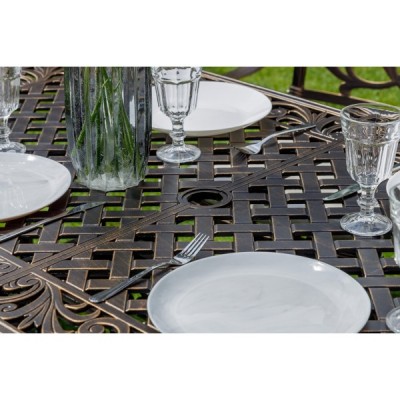 Обеденный комплект из литого алюминия WILHELM на 6 персон (прямоугольный стол)