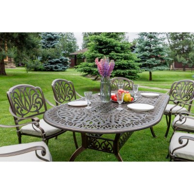 Обеденный комплект из литого алюминия WILHELM на 8 персон (овальный стол) Обеденный комплект из литого алюминия WILHELM на 8 персон (овальный стол)