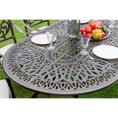 Обеденный комплект из литого алюминия WILHELM на 8 персон (овальный стол) Обеденный комплект из литого алюминия WILHELM на 8 персон (овальный стол)