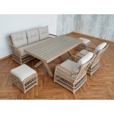 Обеденный комплект садовой мебели ALBERT из искусственного ротанга