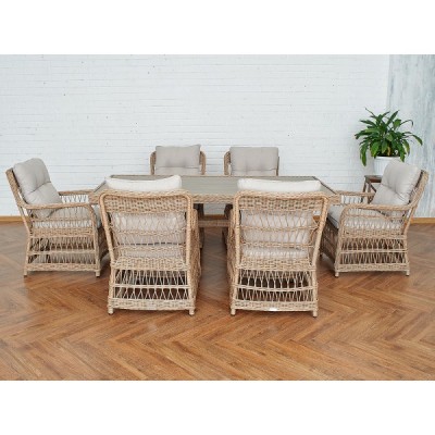 Обеденный комплект садовой мебели ISABELLA из ротанга