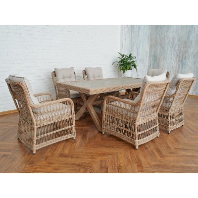 Обеденный комплект садовой мебели ISABELLA из ротанга