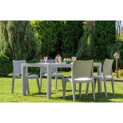 Обеденный комплект садовой мебели JULY S светло-серый Обеденный комплект садовой мебели JULY S светло-серый