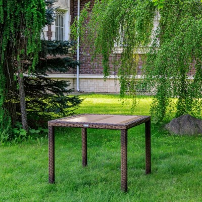 Обеденный стол AMELIA 90 см, коричневый