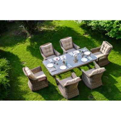 Стол садовый плетеный из искусственного ротанга OPAL 210 см SALE Распродажа