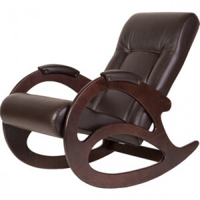 Кресло-качалка Мебелик Тенария 1 экокожа темно-коричневый/темно-коричневый