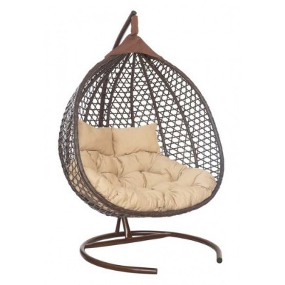Подвесное двухместное кресло-кокон ФИДЖИ коричневый
