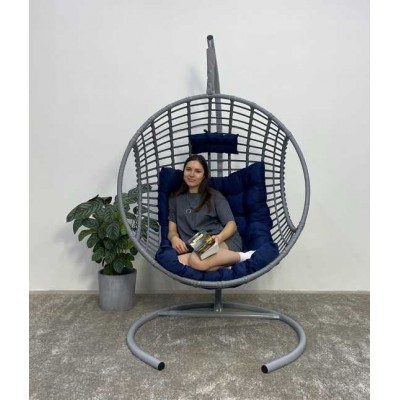 Подвесное кресло-кокон FLATA серый