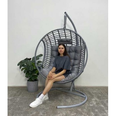 Подвесное кресло-кокон FLATA серый