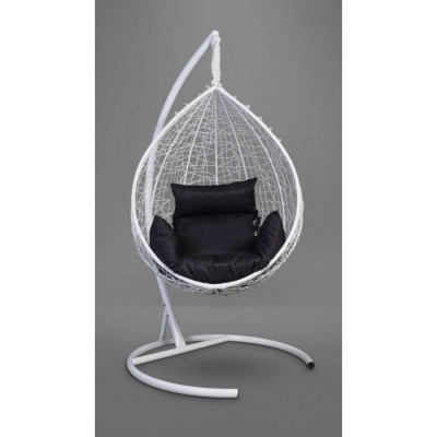 Подвесное кресло-кокон Sevilla белое, подушка черная