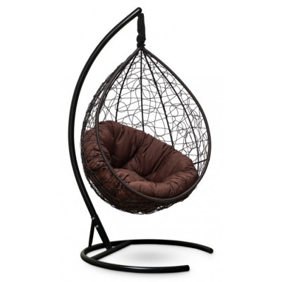Подвесное кресло-кокон Sevilla Verde коричневое, подушка коричневая