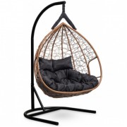 Подвесное кресло-кокон Laura Outdoor Fisht горячий шоколад, черная подушка