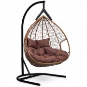 Подвесное кресло-кокон Laura Outdoor Fisht горячий шоколад, коричневая подушка