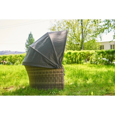 Шезлонг-кровать трансформер из искусственного ротанга Violetta, серый